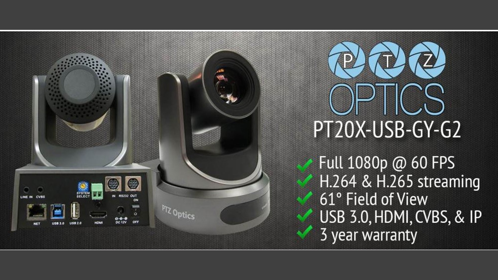  PTZOptics 20X-USB-G2